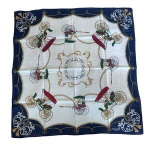 Celine White and Gold Decorative Scarf